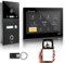 GVS - IP Video Türsprechanlage mit Türöffner, Fingerprint & RFID, HD Kamera, 1x 10 Zoll Monitor & App - Smarte Video Türklingel mit Kamera & Gegensprechanlage für 1 Familienhaus (AVS5545U)