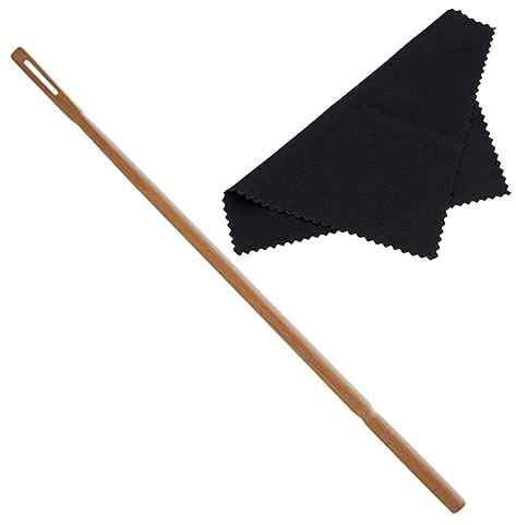 BIUDECO Flute Cleaner Kit with Wooden Cleaning Rod and Fabric Cloth, Simple to Use and Sturdy Flute Cleaning Supplies for Music Instruments, for Birthdays and Other Holidays,