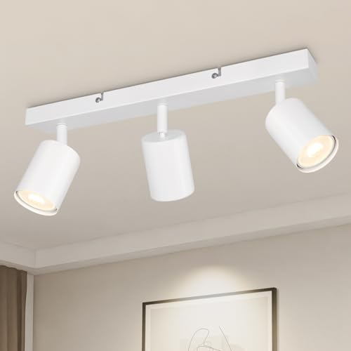 TaFiCo Faretto da Soffitto LED 3 Luci GU10, Bianco