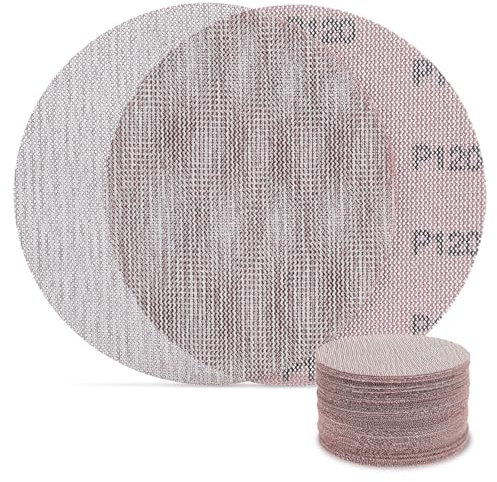 Lytool Disques Abrasifs 150mm Grain 120 – Lot de 60 Disques de Ponçage à Filet Anti-Poussière – Pour Ponceuses Orbitales Bois Métal Plastique – Parfait pour Menuisiers, Carrossiers et Bricoleurs