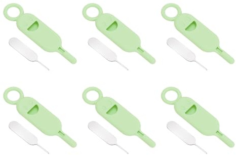 PATIKIL Herramienta de extracción de soporte de tarjeta SIM, 6 pines de tarjeta SIM, abridor de agujas, bandeja de expulsión, pines de expulsión para teléfonos celulares, tabletas, routers, color