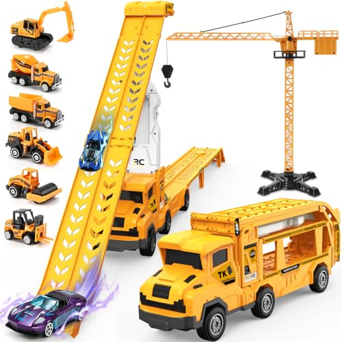 EUCOCO Camión de Juguetes Niños 2 3 4 5 6 7 8 9 10 Años, Regalo para Niños Coches Regalo Niño Niña 2-10 Años Camiones de Juguete para Niños 2 3 4 5 6 Años Regalo para Niños 6 7 8 9 10 Años