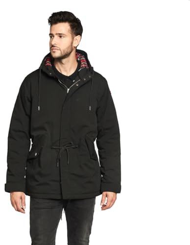 HARRINGTON - PARKA COLA DE PEZ - ESTILO MILITAR CON CAPUCHA - HOMBRE - parka - NEGRO - M