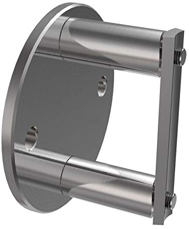 Sellon24® Anclaje de pared de acero inoxidable, redondo, poste de 42,4 mm, soporte para postes, conector redondo, soporte para tubos, estable, lateral, poste, montaje en pared, escaleras, anclaje