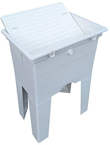 Mobile lavatoio in resina con asse di lavaggio cm.60x40 h75 cm, da esterno