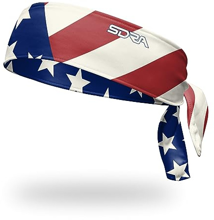 Suddora Country Flag Tie Headband with USA National Flag, Breathable Sweatband for National Sports Events, Non-Slip Fabric Sweatband for Soccer, Tennis, Workout, Costumes & Cosplay
