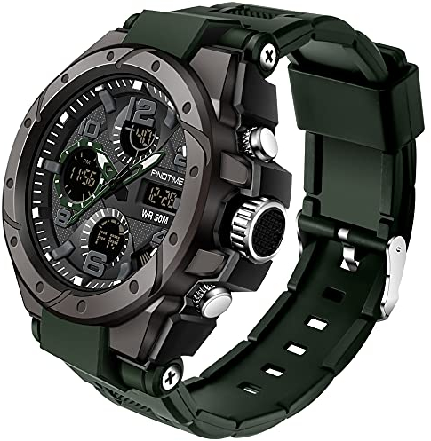 Herren Militärische Digitale Sportuhr Große Anzeige Armbanduhr 5ATM wasserdichte mit Wecker Kalender Stoppuhr Chronograph