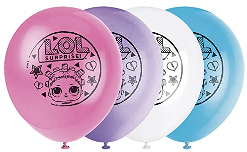 Unique Palloncini in lattice-30 cm-LOL Surprise Party-Confezione da 8, Multicolore, Taglia unica, 23805
