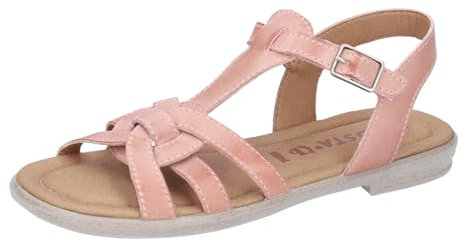 RICOSTA Mädchen Riemchensandalen BIRTE, Kinder Sandalen, Weite: Mittel, Strandschuhe, Sandaletten, Sommersandalen, bequem, flach, Rose (320), 37 EU