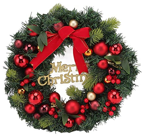 WBTY Weihnachtskranz, 15,7 Weihnachtskränze die Haustür, Kranz der Frohen Weihnachten Feiertags-Weihnachtsfeier-Dekorationen