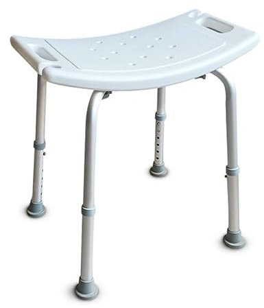 Panana Non-Slip Shower Stool Bath Seat Chair with Aluminium Frame, 6-Level Height Adjustable, Drainage Holes Seat for Elderly, Disabled, Pregnancy, Post Surgery
