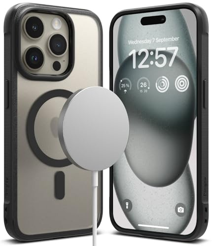 Ringke Fusion Bold Magnetic [Kompatibel mit MagSafe] für iPhone 15 Pro Max Hülle, Anti-Fingerabdruck Fester Griff Rutschfester Rahmen Stoßfeste TPU Bumper Mattierte Harte Rückseite - Matte Black