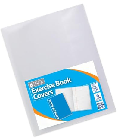1ABOVE 6er Pack A4 Klare Heftumschläge - Strapazierfähige Kunststoffhüllen für Schulhefte, transparente Schutzhüllen (30,5 x 20,3 cm) - wasserdicht & strapazierfähig, perfekt zum Schutz von