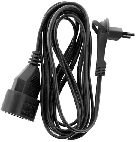 Rallonge électrique/Prolongateur - 6A L.3m - Fiche plate - Noir - Zenitech