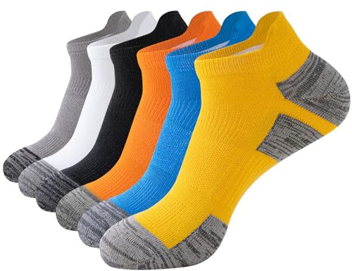 SockWaddles Trainer Socks for Men, 6/10 Pairs Cushioned Cotton Ankle Socks | Breathable Mesh, Anti-Blister, Moisture-Wicking, and Quick-Drying; With Arch Support for Running, Walking, Hiking and Cycling