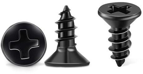 TPOHH Tornillos para madera de acero inoxidable V2A, rosca completa, cabeza avellanada, tornillo universal, diámetro de 4 x 8 mm, accionamiento PH, revestidos en negro, tornillos de estrella,