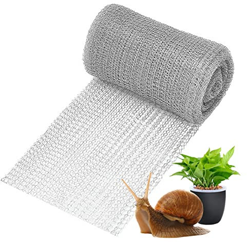 Hperu Grillage métallique, Rouleau de Grillage en Acier Inoxydable, clôture Anti-escargots 12.75cm*12M, Grillage Anti-limaces et Anti-escargots, Protection des Plantes pour Le Jardin