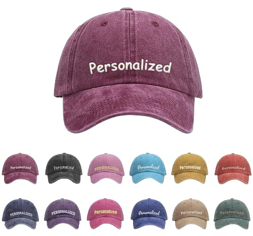 GELLEDI Cappellino da Baseball Personalizzato con Testo Ricamato, Cappello Unisex Regolabile e Personalizzabile, Adatto Come Regalo di Compleanno o per Le Feste per Mamme, papà, Uomini, Donne e Amici