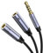 MOSWAG Kopfhörer Mic Splitter Adapter, 3.5mm Aux Audio Y Splitter Kabel, TRRS Headset Splitter Kabel mit Separater Audio Mikrofonbuchse für Laptop PS4 PC Tablet Gaming etc