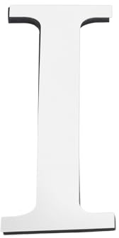 PATIKIL 7.87 Pouces 3D Acrylique Alphabet Miroir Autocollants Mural Lettre I Autoadhésif Décoration Maison Lettre Signe Art Autocollant Décalcomanie pour DIY Décoration Maison Argent