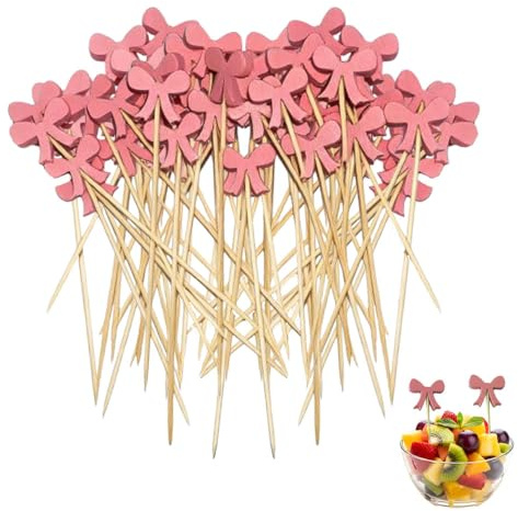 Lxtness 100 palillos de cóctel para aperitivos, 12 cm, palillos de frutas, accesorios para cócteles, para barbacoa, cumpleaños, bodas, fiestas