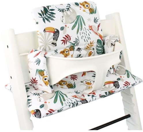 Ukje Sitzkissen kompatibel mit Tripp Trapp Hochstuhl | Bequeme Sitzauflage & Sitzverkleinerer Baby | Waschbar, pflegeleicht, handgefertigt, Oeko-Tex 100 Zertifiziert | Komfort & Stil (Weißer AFFE)