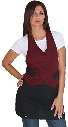 tessile astorino Ricamo Gratuito - Grembiule da Lavoro Unisex, Nero e Bordeaux - Divisa Bar per Barista, Cameriere, Ristorante, Hotel, Barman - Uomo e Donna - Grembiuli da Cucina (Roma)
