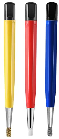 Hopbucan 3 Pcs/Set Fiberglass Steel Scratch Brush Pen Sanding Fiber Bristles Jewelry Circuit Board Cleaning