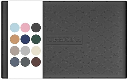 URMONA Alfombrilla Impermeable para Debajo del Fregadero de Cocina, de Silicona, para organizar estantes, Protector de Fregadero para armarios, cocinas y baños(Negro,55 x 86 cm)