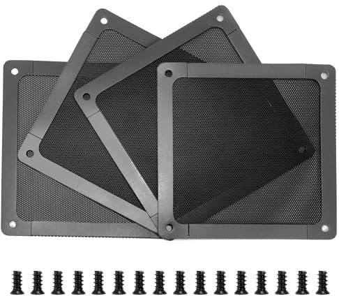 Baimuni Filtro de Polvo PC 120x120mm, Filtro de Ventilador de Ordenador Cubierta Antipolvo con Marco Magnético para Caja de Computadora, Enfriador, Fuentes, Módem, Routers (4 Piezas, Negro)