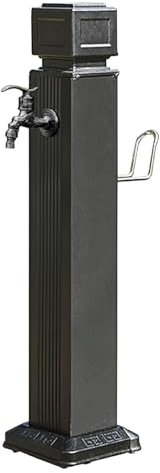 Cylindrical Vertical Garden Water Column, Tap Post Vertical Bibcock Pillar Fountain for Farm Courtyard Patio(Color:Black a,Size:Tall 74cm/29.1in)