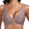 Jiuday Spitzen BH ohne Bügel für Damen Soft Bequemer Nahtloser (#256-Kaffee,XL)