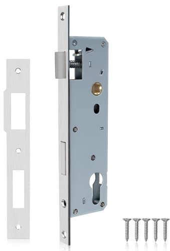Bwintech 1 Pcs Serrure À Mortaiser 9240 En Acier Inoxydable, 92MM Centre 40MM Backset Corps De Serrure, Satin Nickel Frame Door Lock Pour Portes Intérieures Et Extérieures