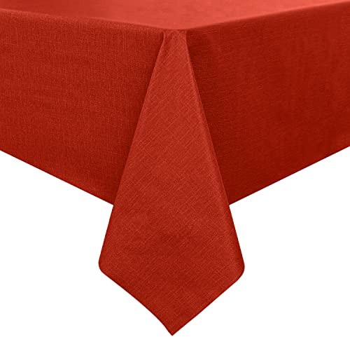 Romanstile Christmas Tablecloth, 320 x 140 cm, Red Oilcloth Tablecloth, Outdoor, Weatherproof, Washable, PVC, Waterproof, Oilcloth, Garden Tablecloth, Tablecloth for Party, Camping, Picnics, Garden