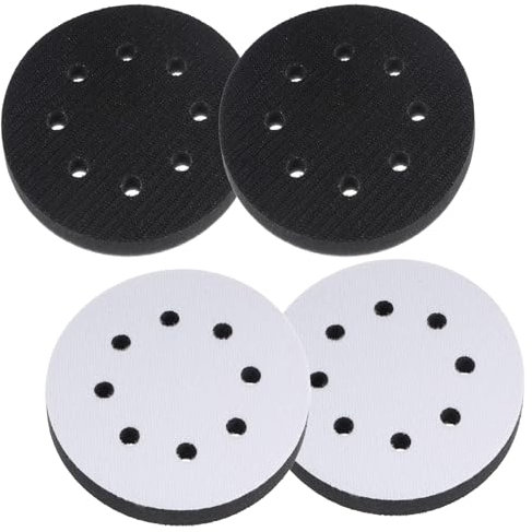 4Uds Almohadilla de Lijado,125mm Almohadilla Suave de Lijado,Almohadillas de Discos de Lijado,Almohadilla de Interfaz de Esponja Blanda de 8 Agujeros,Para Pulidoras y Lijadoras