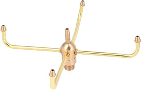 Boquilla de Cabezal Rociador de Fuente de Latón con Rotación de 4 Brazos para Estanque de Jardín, Accesorio de Fuente para Home Hotel, Rosca Hembra G1/2 Rosca Macho G3/4, 1 Pieza