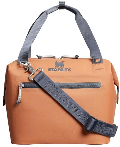 Stanley All Day Julienne Mini Cooler Bag and Lunch Box, 7.4 qt, 10 Can Coolers with Handles and Strap, 12 Hours Cooling, Insulated Travel Bag with Zipper, BPA Free, Toast