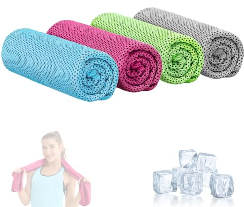 KUMSODE 4 Piezas Toalla Microfibra 80 x 30cm Toalla Gimnasio Secado Rápido Toalla Deporte Toallas Microfibra para Vacaciones, Fitness, Yoga, Sauna, Playa 4 Colores