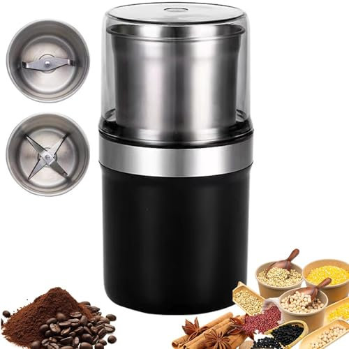 200W Elektrisk Kryddkvarn – Kompakt Och Bärbar Rostfri Mixer Med 360° Malning & 200g Kapacitet – För Kaffebönor, Örter, Kryddor, Nötter, Spannmål Och Frön