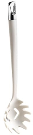 SMASOLO Cucchiaio per Spaghetti in Silicone Bianco Resistente al Calore Design Semplice e Linee Morbide, Facile da Trasportare per Servire Pasta e Noodles
