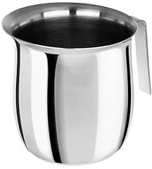 Dc Casa Bricco Bombato in Acciaio Inox 10 Tazze – 13,5x12x16 cm | Caffettiera Mini in Acciaio Lucido per Riscaldare Latte, Caffè o Salsa (6 Tazze)