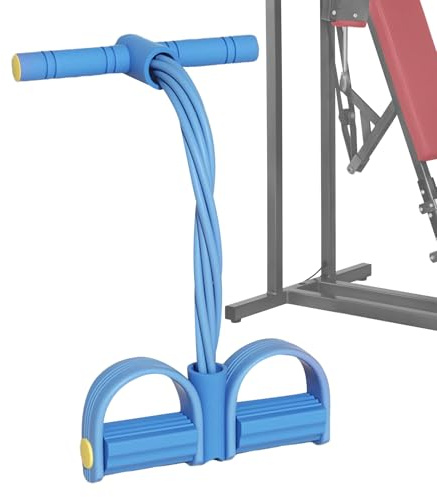 Banda de resistencia para pedal de pie, extractor de cuerda muscular abdominal, banda de resistencia elástica de 8 tubos con asas para piernas, brazos, espalda, equipo de entrenamiento para hombres y