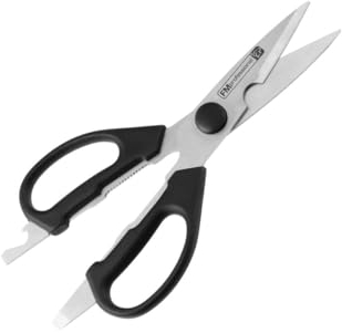 FM Professional 21812 ciseaux de cuisine, décapsuleur, ustensile de cuisine, accessoire cuisine originale, ouvre bière, gadget utile, acier inoxydable, 19 cm