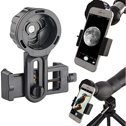 Adaptateur Téléphone Pro pour Jumelles, Monoculaires, Télescopes et Microscopes. Compatible avec n’Importe Quel Smartphone. Idéal pour Photographier Vos Aventures