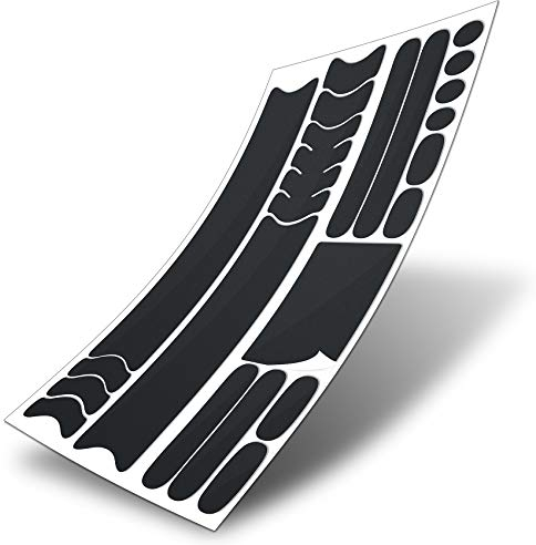 AlphaShield 21 Teiliges Transparent Lackschutzfolie Set Ketten Streben Rahmenschutz Fahrrad K043 (Schwarz Matt 100µm)
