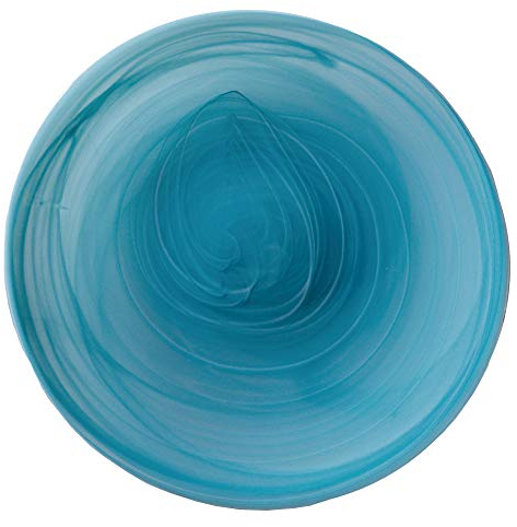 EME Pack Bajoplatos Azul Cristal con diseño de Líneas en Espiral Círculo. Diámetro: 33 cm. Contiene: 6 unidades. Bajoplatos Cristal disponible en Rosa, Azul y Ámbar