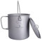 iBasingo 1250ml Titan Bushcraft Topf Camping Becher Klein Hängetopf mit Deckel & Klappgriff Outdoor Ultraleicht Kochgeschirr Picknick Reise Picknick Tasse Küchen Geschirr Ti3042D