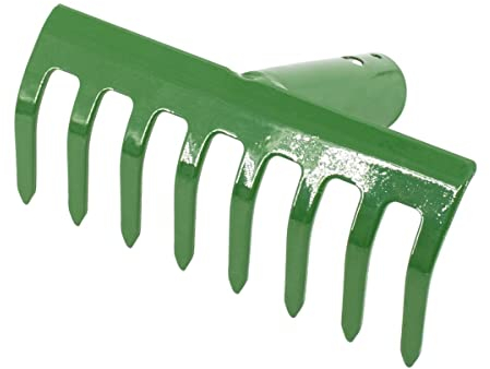 Rekord Gartenrechen (Stahl, pulverbeschichtet) - 8 Zinken Breite 19 cm - ohne Stiel, Laubrechen, Rasenrechen, Rechen, Harke, Heurechen