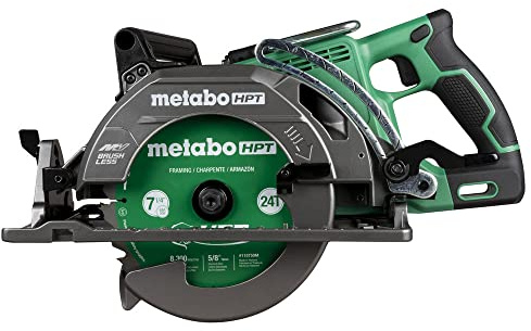 Metabo HPT 36V MultiVolt 7-1/4 Inch Rear Handle Circular Saw, Tool Only – No Battery, Lightest Weight in Its Class, 53° Bevel Capacity, High-Capacity Cutting, C3607DWAQ4
