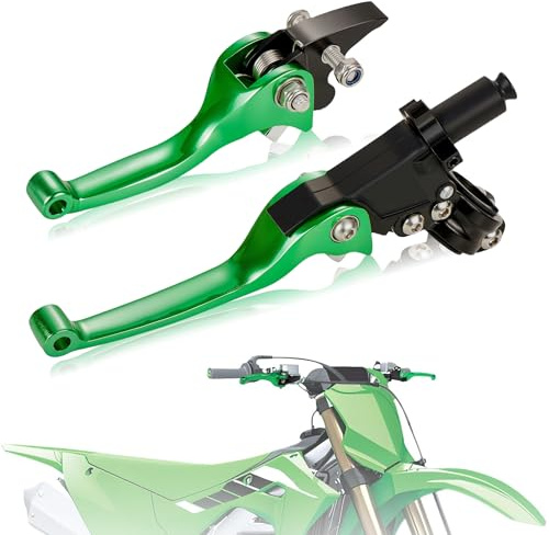IUVWISN Pit Bike Freno Frizione Leva 1 Coppia 7/8 22mm Alluminio Forgiato Pieghevole Set per 50CC-150CC KX KLX 90/110/125/140/150cc Pit Dirt Bike ATV Mini Bike Verde